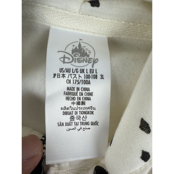 Disney Women Sweatshirt Large White Fleece Hoodie Minnie Mouse Embroidered - Picture 3 of 11